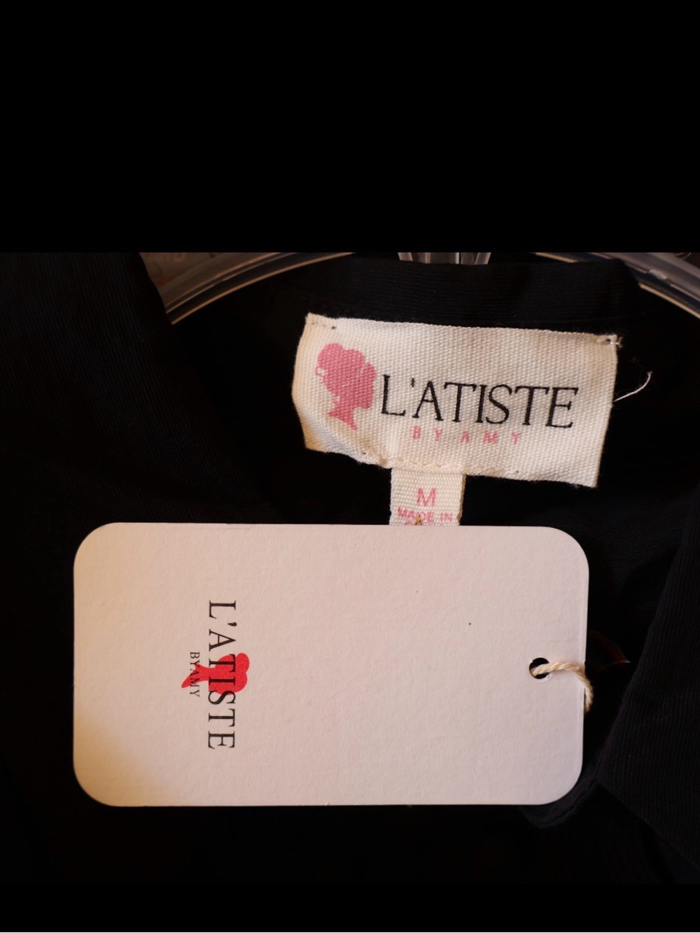 Latiste by Amy Black Boho Cutout Maxi Dress Long Sleeve Tie Front Cottagecore M - Picture 6 of 7